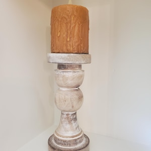 White Wooden candle pillar