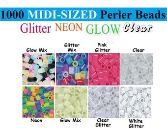 1000 Perler Beads, Perler Melting Beads, Bulk Perler Beads, Perler Bead Lot, Glitter Beads, Neon Beads, Glow Melting Beads, Perler Brand