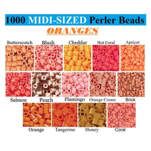 1000 Perler Beads, Perler Melting Beads, Bulk Perler Beads, Perler Bead Lot, Orange Color Beads, Peach Beads, Melting Beads, Perler Brand