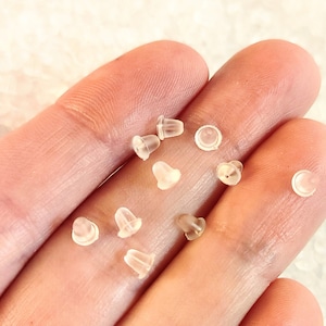 200 pcs, Earring Backings, Clear Earring Nuts, Plastic Safety Backs, DIY Earrings, #11B
