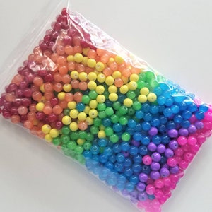 Over 1000 Beads, Imitation Jade Rainbow Glass Beads, Bright Colored, 6.5mm, Baking Painted, Smooth Opaque Beads, Multicolored Beads, #28E