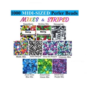 1000 Perler Beads, Perler Melting Beads, Bulk Perler Beads, Perler Bead Lot, Striped Beads, Mixed Perler Beads, Melting Beads, Perler Brand