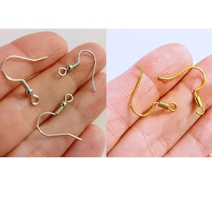 Earring Hooks, Silver Earrings, Golden Earrings, DIY Earrings, Dangle Earring Hooks, Findings, Iron Accessories, Jewelry Making