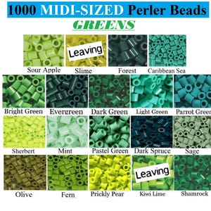 1000 Perler Beads, Perler Melting Beads, Bulk Perler Beads, Perler Bead Lot, Green Beads, Green Perler Beads, Melting Beads, Perler Brand