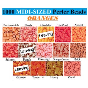 1000 Perler Beads, Perler Melting Beads, Bulk Perler Beads, Perler Bead Lot, Orange Color Beads, Peach Beads, Melting Beads, Perler Brand
