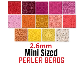2000 MINI Perler Beads, Mini Fuse Beads, Bulk Perler Beads, Perler Bead Lot, Melting Beads, Red, Orange, Yellow, Creme, Warm Perlers