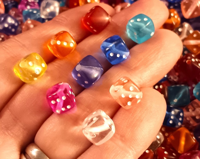 50 Multicolor Dice Beads, 8mm Acrylic, Random Mix Etsy