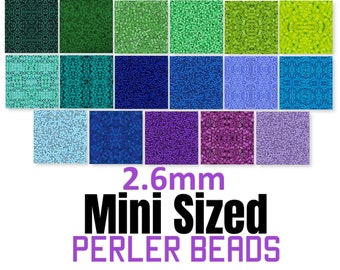 2000 MINI Perler Beads, Mini Fuse Beads, Bulk Perler Beads, Perler Bead Lot, Melting Beads, Green Beads, Blue Beads, Purple Beads, Perler