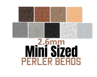 2000 MINI Perler Beads, Mini Fuse Beads, Bulk Perler Beads, Perler Bead Lot, Melting Beads, Brown Black Beads, Gray  White Beads, Perler