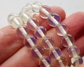 50 Beads, Opalite Beads, Clear White Beads, Iridescent Beads, 8mm Beads, Smooth Beads, Opal Gemstone Beads, Round Necklace Beads, B40