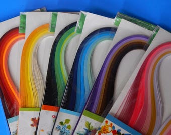 720 Total Strips, Quilling Paper Art Craft Strips, Rainbow Varigated, 3mm, 5mm, 10mm, Precision Cut, 15" or 20" Long