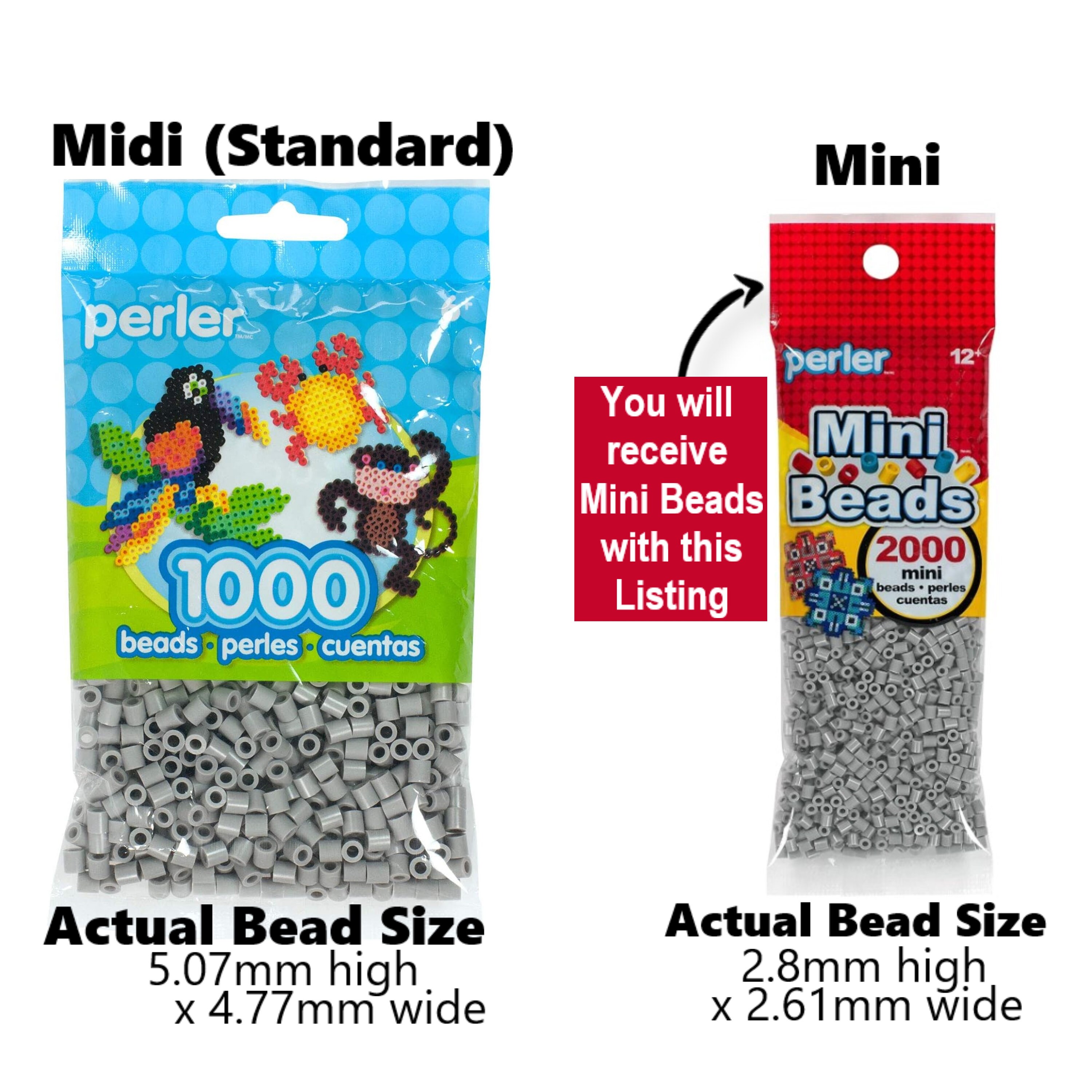 Perler 80-14110 - Mini fusibile, 2000 pezzi, Marshmallow