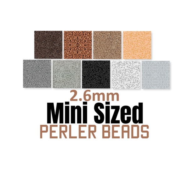 2000 MINI Perler Beads, Mini Fuse Beads, Bulk Perler Beads, Perler Bead  Lot, Melting Beads, Brown Black Beads, Gray White Beads, Perler 