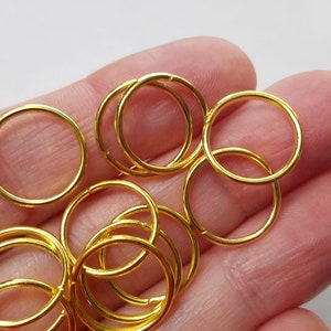 10mm Gold Plated 17 AWG Twisted Closed Jump Rings Manufacturer