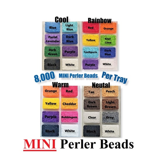 8000 MINI Perler Bead Tray, Mini Fuse Beads, Bulk Perler Beads, Perler Bead  Lot, Melting Beads, Warm Beads, Cool Beads, Rainbow, Neutral 