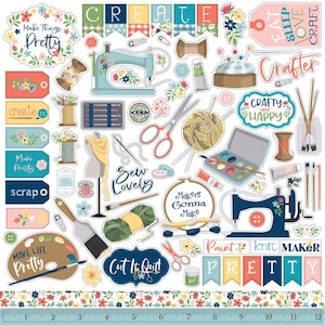 Craft and Create Stickers, 12" Stickers, Painting, Crafting Sticker, Sewing Stickers, Scrapbook Stickers, Cardstock Sticker Sheet,#16