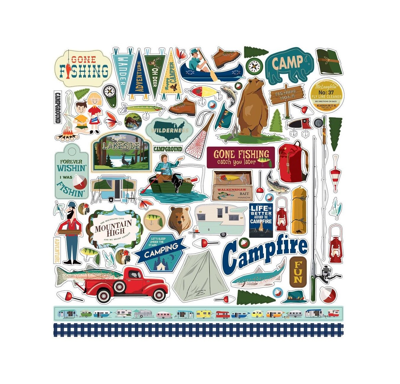 Gone Camping Stickers 12x12 Stickers Scrapbook Etsy