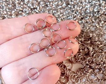 100pcs, 8mm Jump Rings, Stainless Steel Jump Rings, Double Loop Jump Rings, Tarnish Resistant, Jewelry Findings, Jewelry Making, #1F