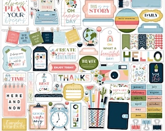 Day in the Life Stickers, 12"X12" Sticker, Scrapbook Paper, Planner Stickers, Journal Gifts, Office Supplies, #8