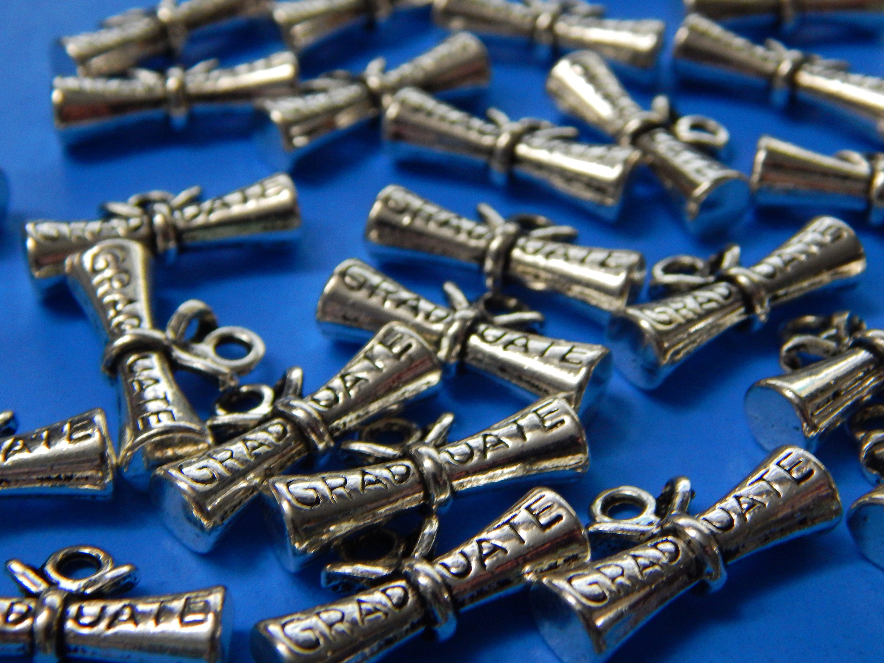 Set of 25 Diploma Charms Graduation Charms Graduate Charm Etsy