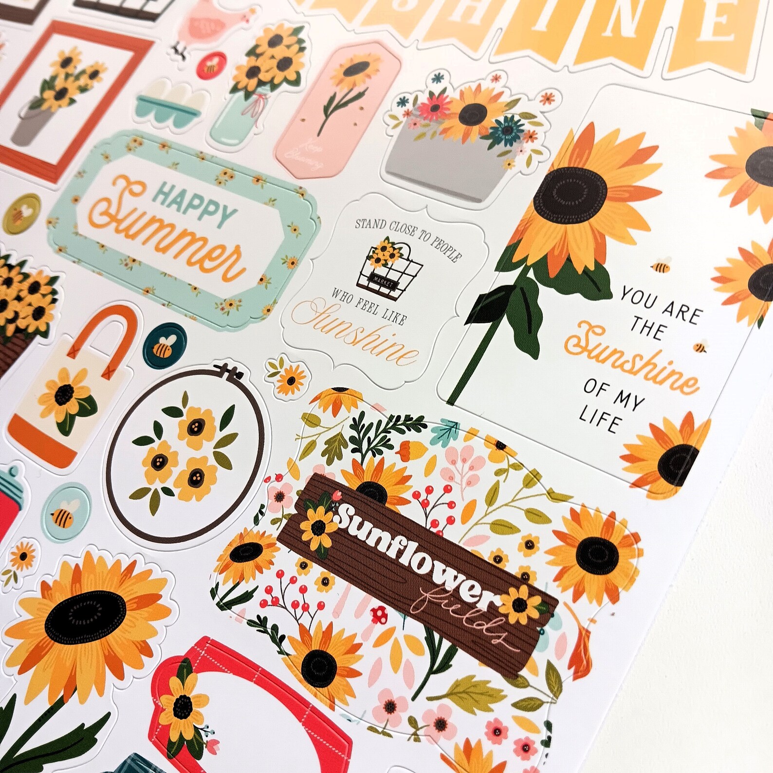 Sunflower Sticker Label Sunflower Summer Stickers, 12