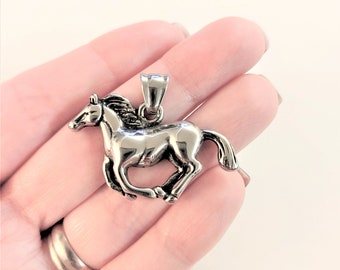 1 Piece, Stainless Steel Horse, Horse Pendant, Horse Necklace, Horseback Riding Necklace, Horses, #42