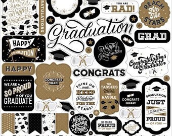 Graduation Stickers, 12"X12" Sticker, Scrapbook Paper, College Gifts, High School Senior Graduate, #21