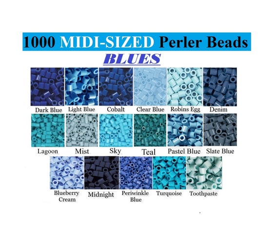1000 Perler Beads, Perler Melting Beads, Bulk Perler Beads, Perler Bead  Lot, Blue Perler Beads, Blue Beads, Melting Beads, Perler Brand 