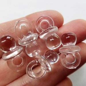 Set of 50, Clear Pacifiers, Baby Pacifiers, Baby Binky, Small Acrylic, Baby Shower Games, Baby Gifts, Plastic Clear Charms, New Mom, #27E