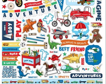 Little Boy Stickers, 12"X12" Sticker, Scrapbook Stickers, Toy Stickers, Sport Stickers, Kid Stickers, Boy Stickers, Boy Play Gifts, #10