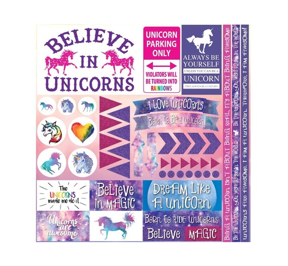 Unicorn Magic by Reminisce 12X12 Scrapbook Papers /& Stickers Set