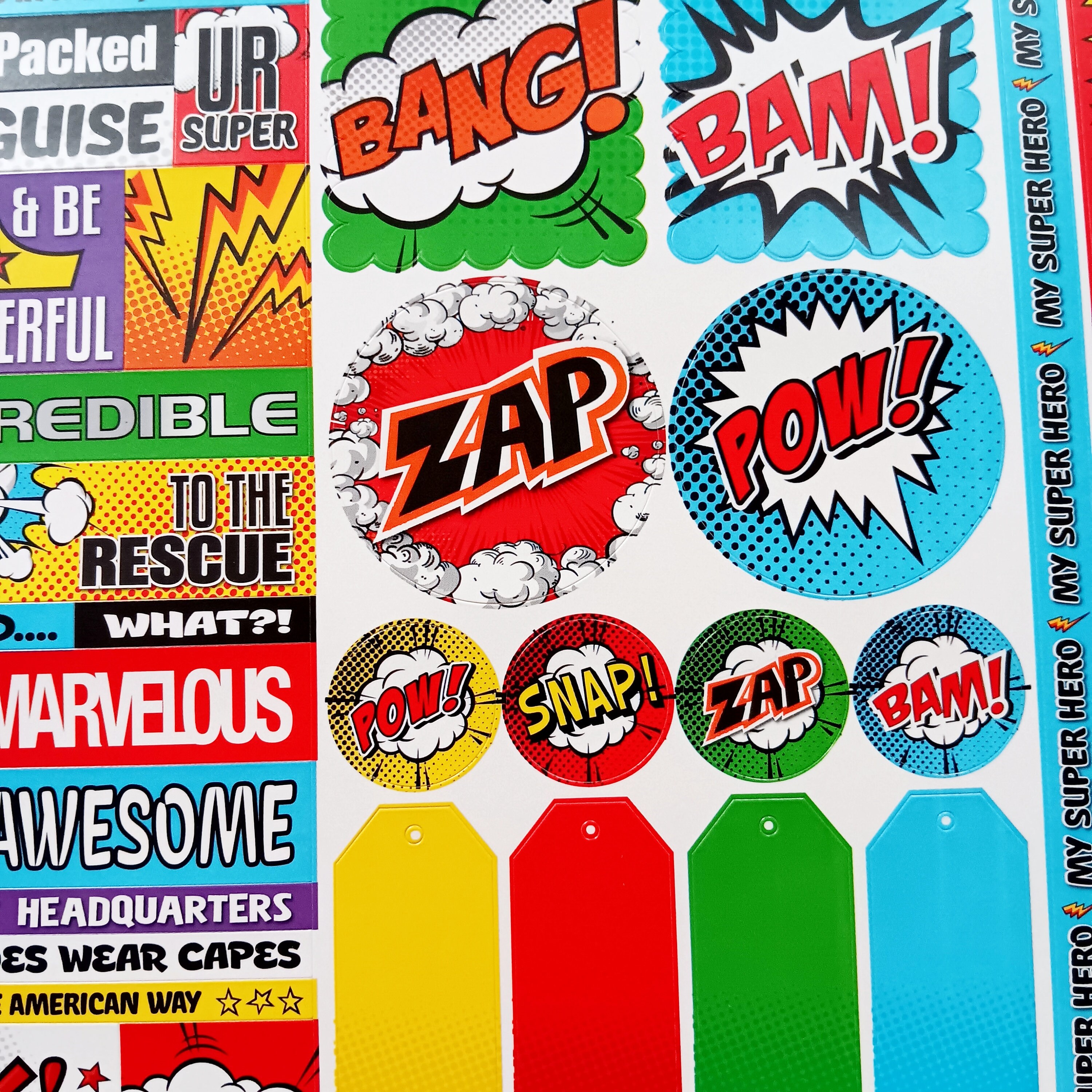 My Super Hero Stickers, Action Figure Stickers, 12 Inch Cardstock ...