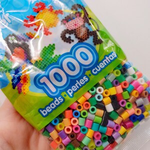 Lote de 1000 cuentas fundibles Perler, tamaño mediano, mezcla de rayas de colores imagen 3