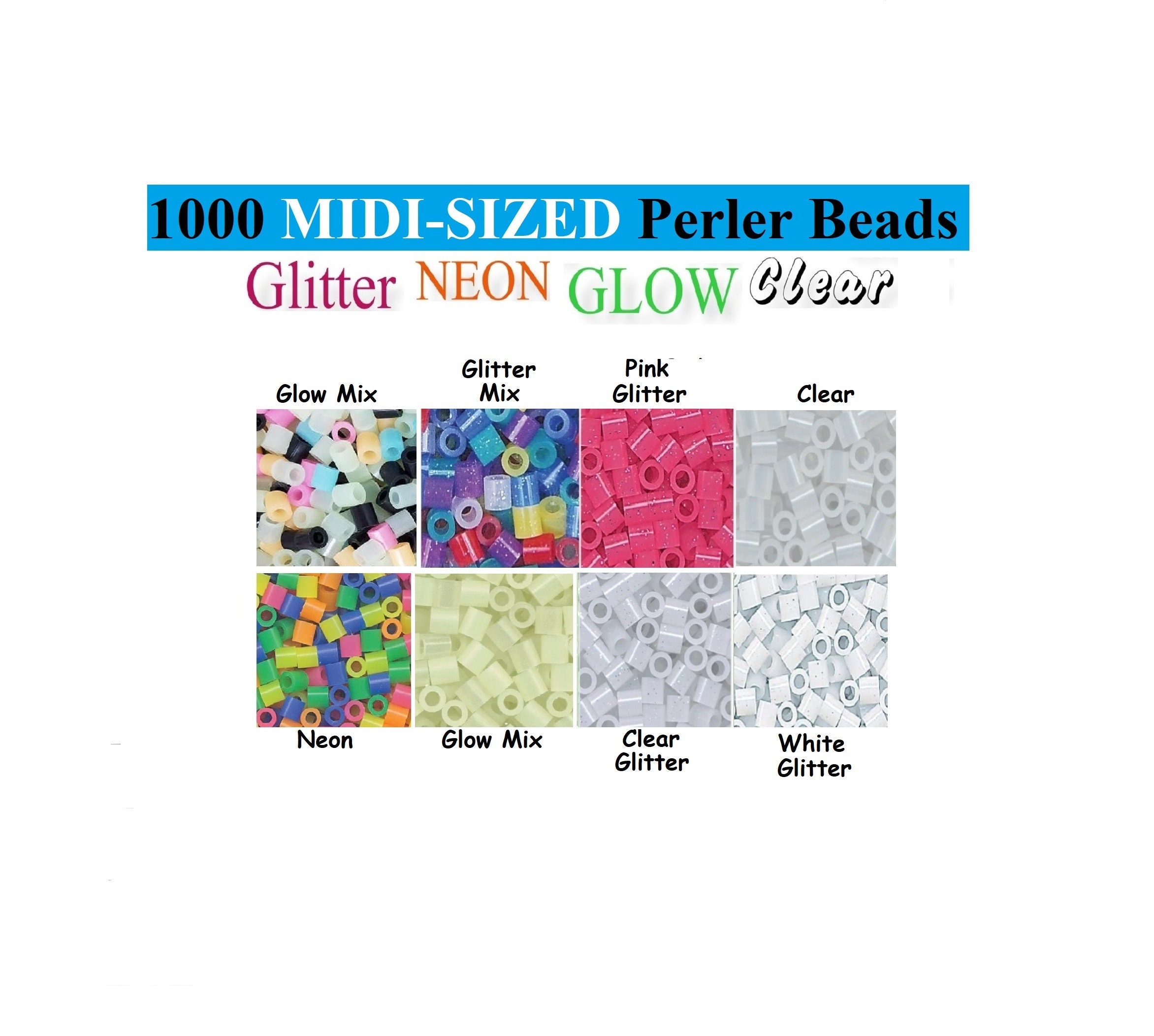 Glow-in-the-dark Fuse Beads for Perlers 8 Colorful Options perler