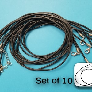 Set of 10, Black PVC Cord, Jewelry Necklace Cord, Necklaces, Black Necklace, Necklace Cords, Black Cord, 16 inch, Adjustable Necklace, #26i