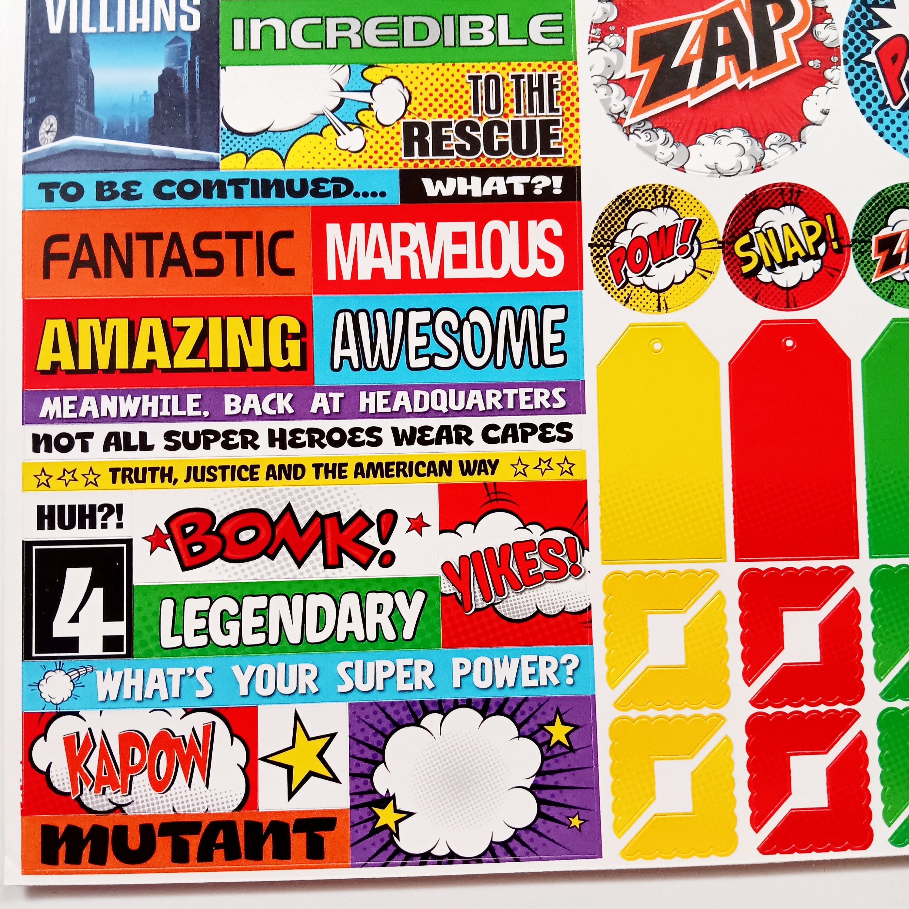 My Super Hero Stickers, Action Figure Stickers, 12 Inch Cardstock ...