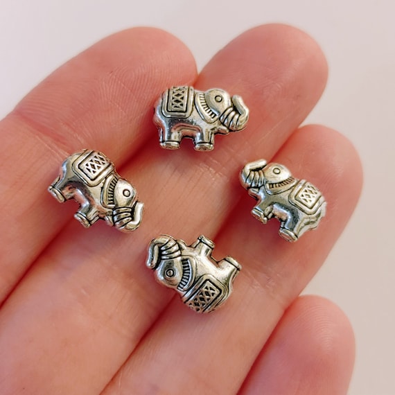 25 Beads Silver Elephants Elephant Charms Silver Beads Silver Elephants Elephant Jewelry Tibetan Style Charm Lot Bulk Pendants 10B Etsy