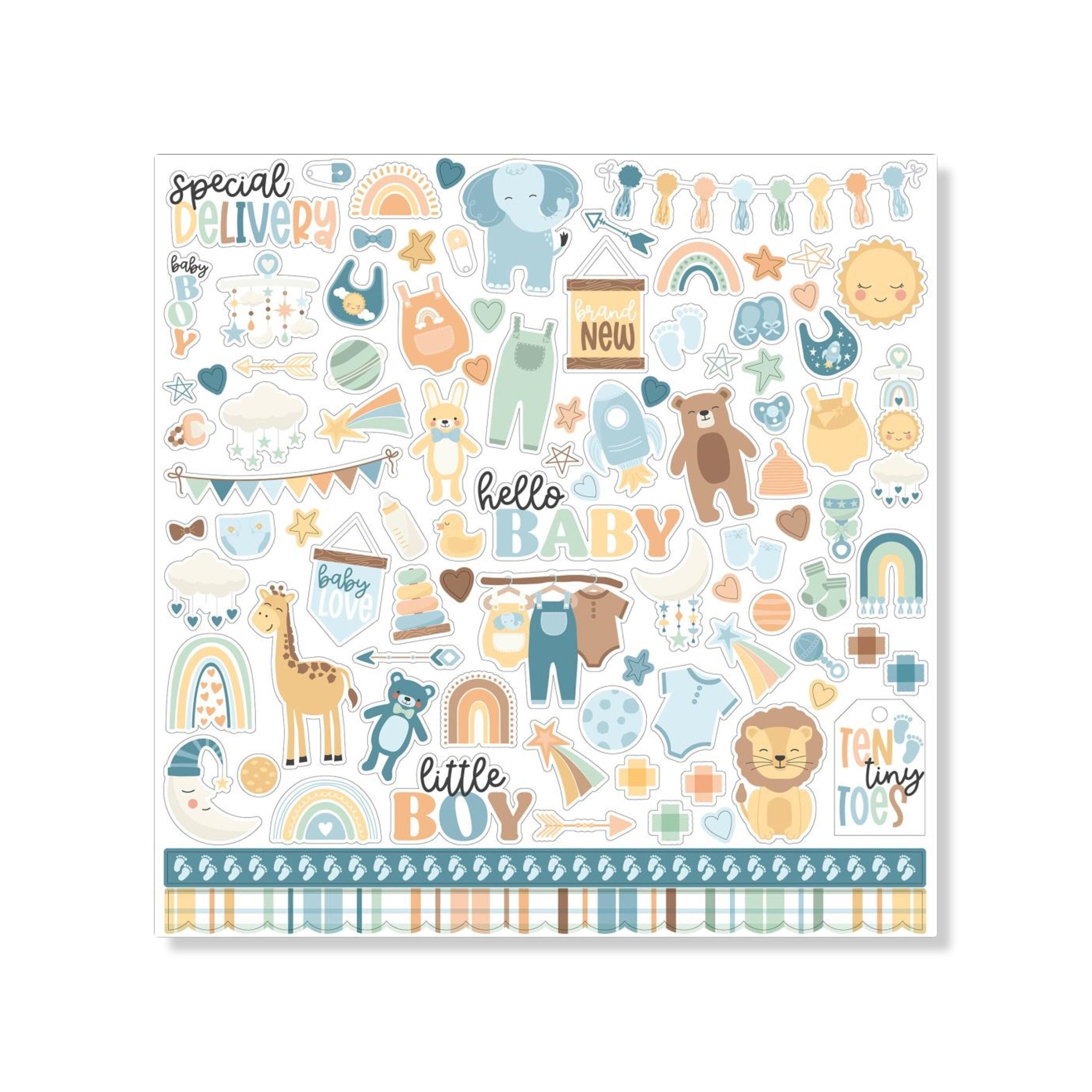 Baby Boy Dog Scrapbook Set. Vector Scrapbooking. Decorative Elements. Baby  Tags. Baby Labels. Stickers. Notes. Stock Vector by ©woodhouse 108913014