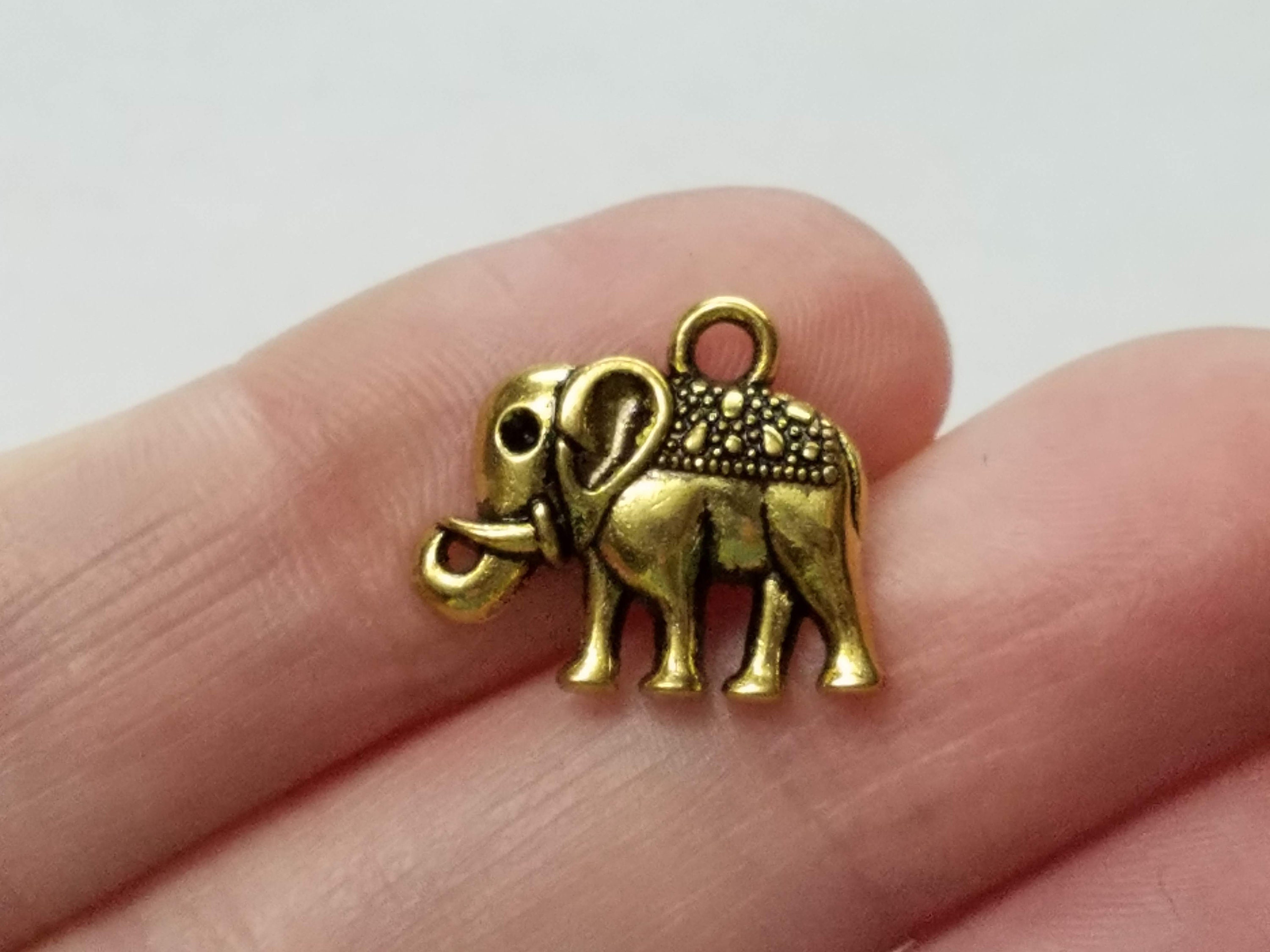 Set of 10 Gold Elephant Charms Elephant Charm Elephant Etsy