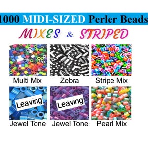 1000 Perler Beads, Perler Melting Beads, Bulk Perler Beads, Perler Bead Lot, Striped Beads, Mixed Perler Beads, Melting Beads, Perler Brand