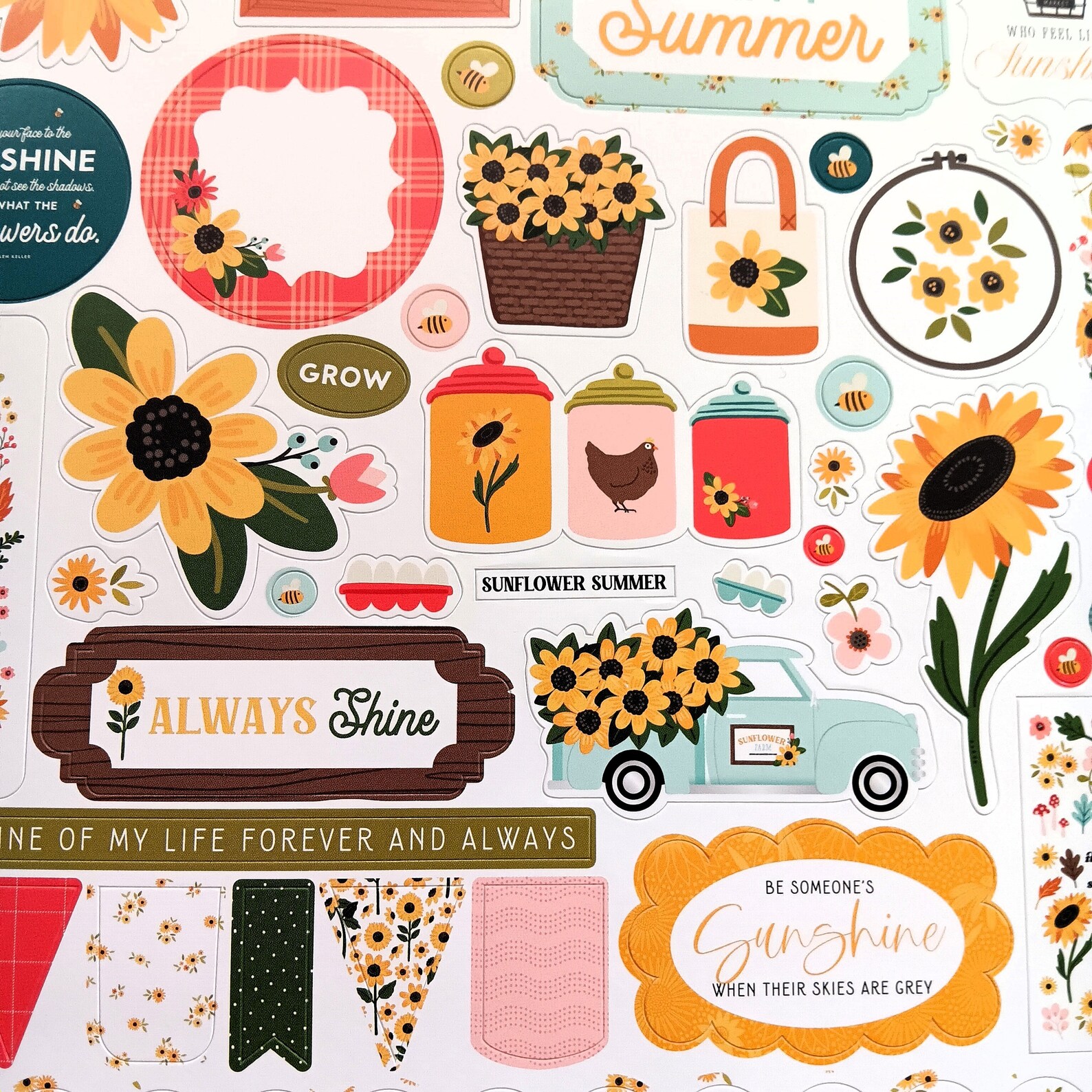 Sunflower Sticker Label Sunflower Summer Stickers, 12