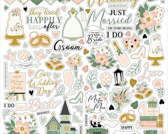 4 Feuilles Autocollants Mariage Romantiques – Stickers Imperméables Colorés Pour Invitations & Scrapbooking