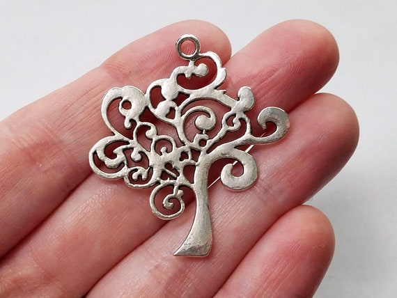 BULK 30 Wave charms antique silver tone SC198