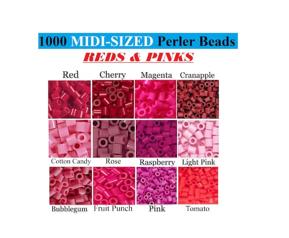 1000 Perler Beads, Perler Melting Beads, Bulk Perler Bead, Perler Bead Lot, Red  Perler Beads, Pink Perler Beads, Melting Beads, Perler Brand 