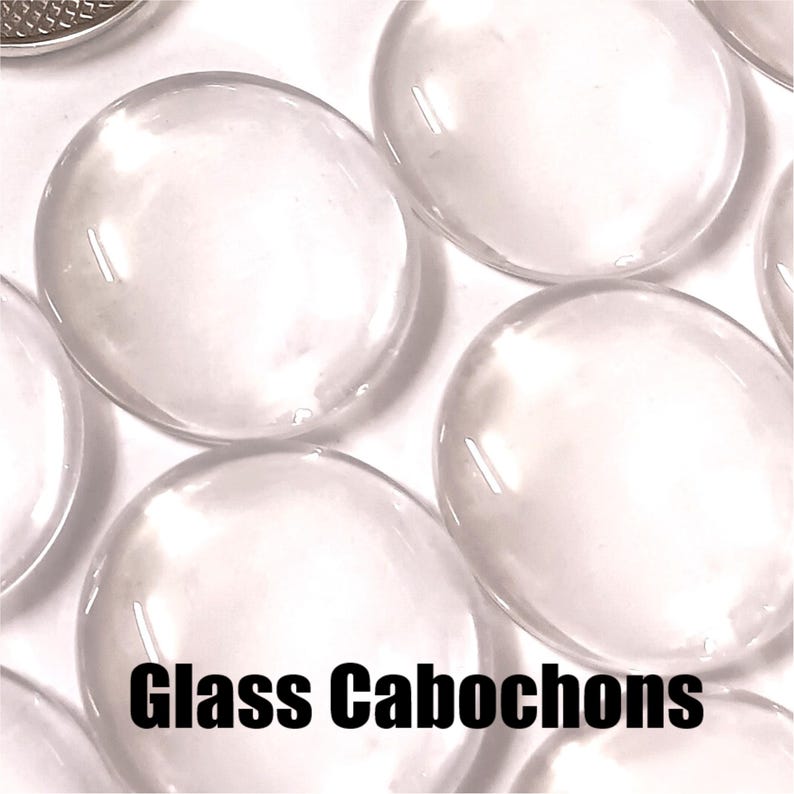 Glass Cabs, Pendant Trays, 25mm, Half Dome Cabochons, Silver Pendant Trays, Photo Jewelry, Pendant Making, Glass Cabochons, Pendant Making image 7