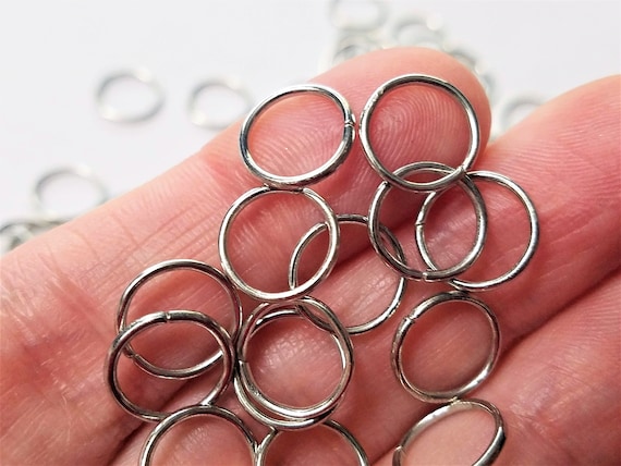 100, 12mm Jump Rings, Silver Jump Rings, Closed but Unsoldered, Jump Rings,  Jewelry Findings, Jewelry Crafting, Jewelry Making, 1A 