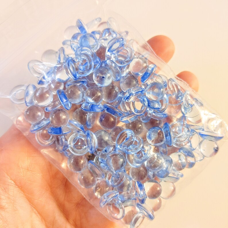 Blue Plastic Pacifier Set of 50, Blue Baby Pacifiers, Baby Binky, Small Acrylic, Plastic Toys ...