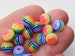 Rainbow Beads, Resin Beads, Colorful Striped Beads, Rainbow Beads, 6mm, 8mm, 12mm, Smooth Round, Necklace Beads, Beads, Jewelry Making, #25N 