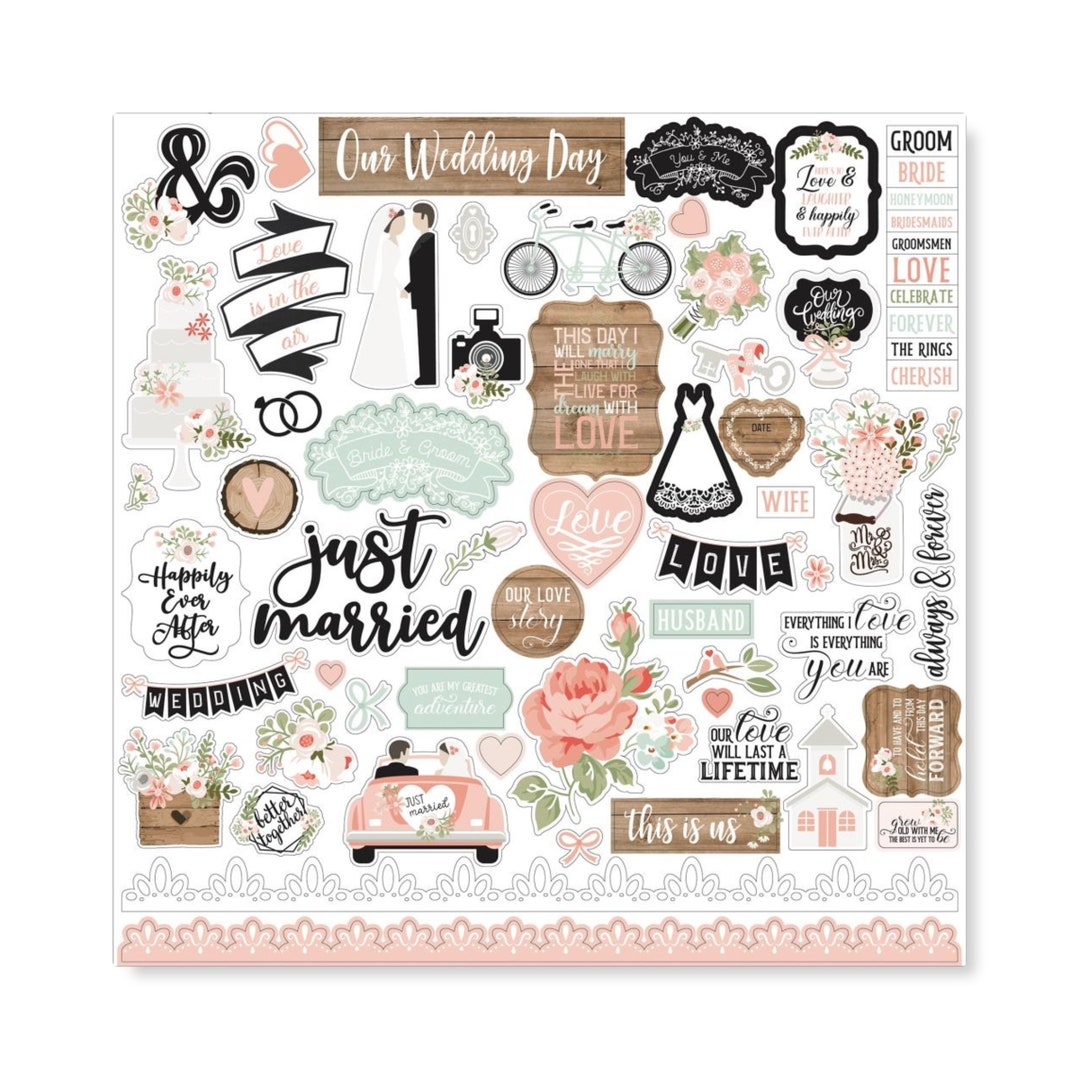 Our Wedding Stickers 12x12 Sticker Scrapbook Etsy