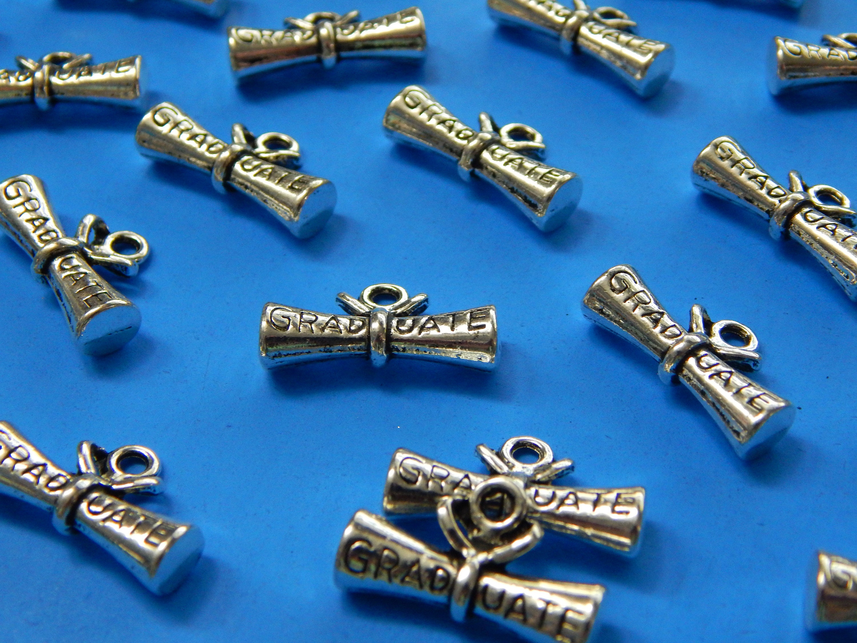 Set of 25 Diploma Charms Graduation Charms Graduate Charm Etsy